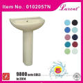 Super quality square design china pedestal type wash basin